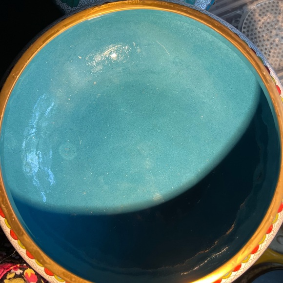 Unique Vintage White Floral Cloisonné large lidded container like new - Picture 10 of 12